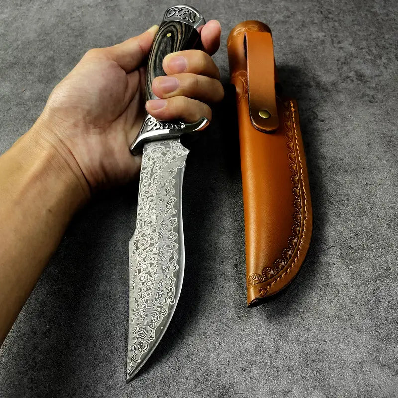 Custom Hand Forged Damascus Steel Hunting Knife EDC-Fixed blade knife