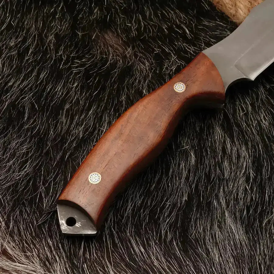 9" Hand Made Stainless Steel Knife-Full Tang Fixed Blade Knive With Rose Wood Handle - Hunt Craft Knives