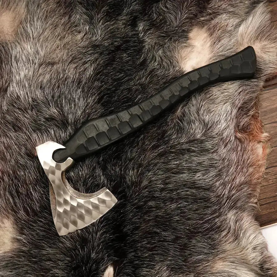 Custom Hand Made Forged Tomahawk Axe 20" Multi Purpose Axe With Coated Rose Wood Handle - Hunt Craft Knives