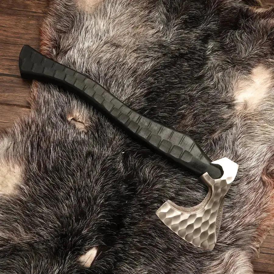 Custom Hand Made Forged Tomahawk Axe 20" Multi Purpose Axe With Coated Rose Wood Handle - Hunt Craft Knives