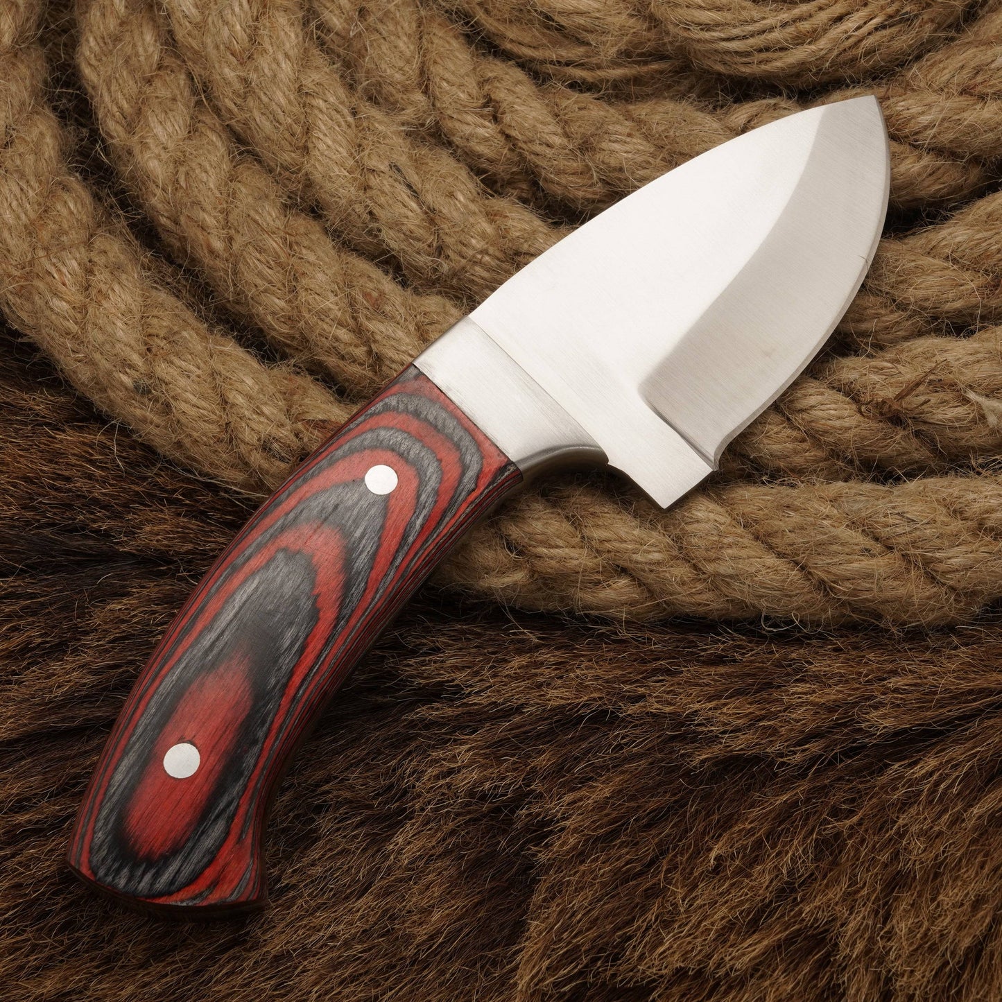 Handmade Stainless Steel Skinner Knife - Pakkawood Handle - Full Tang