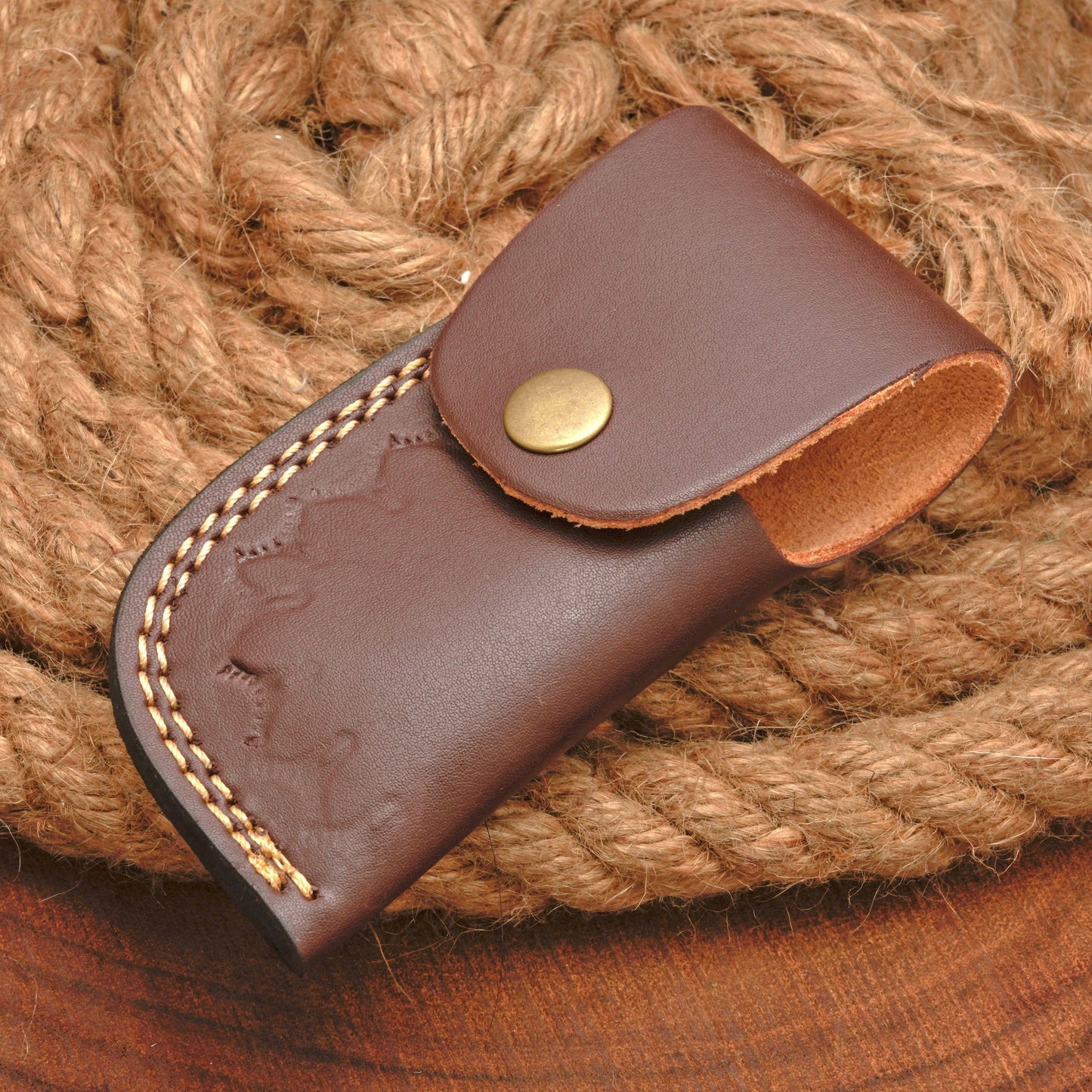 Handmade Damascus Steel Pocket Folding Knife With Real Pearl Ram Horn And Pocket Clip