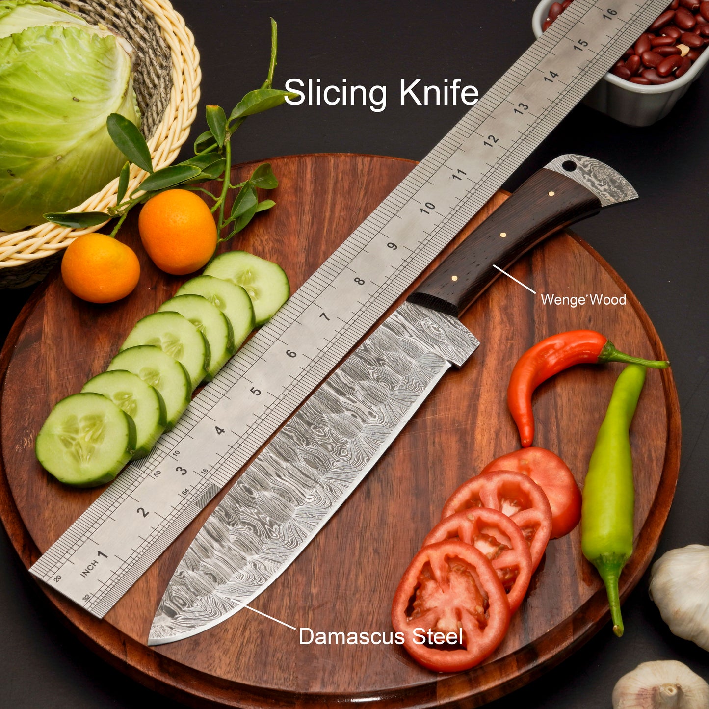 Custom Handmade Forged Damascus Steel Chef Set-Kitchen Knives Set W/ Leather Roll