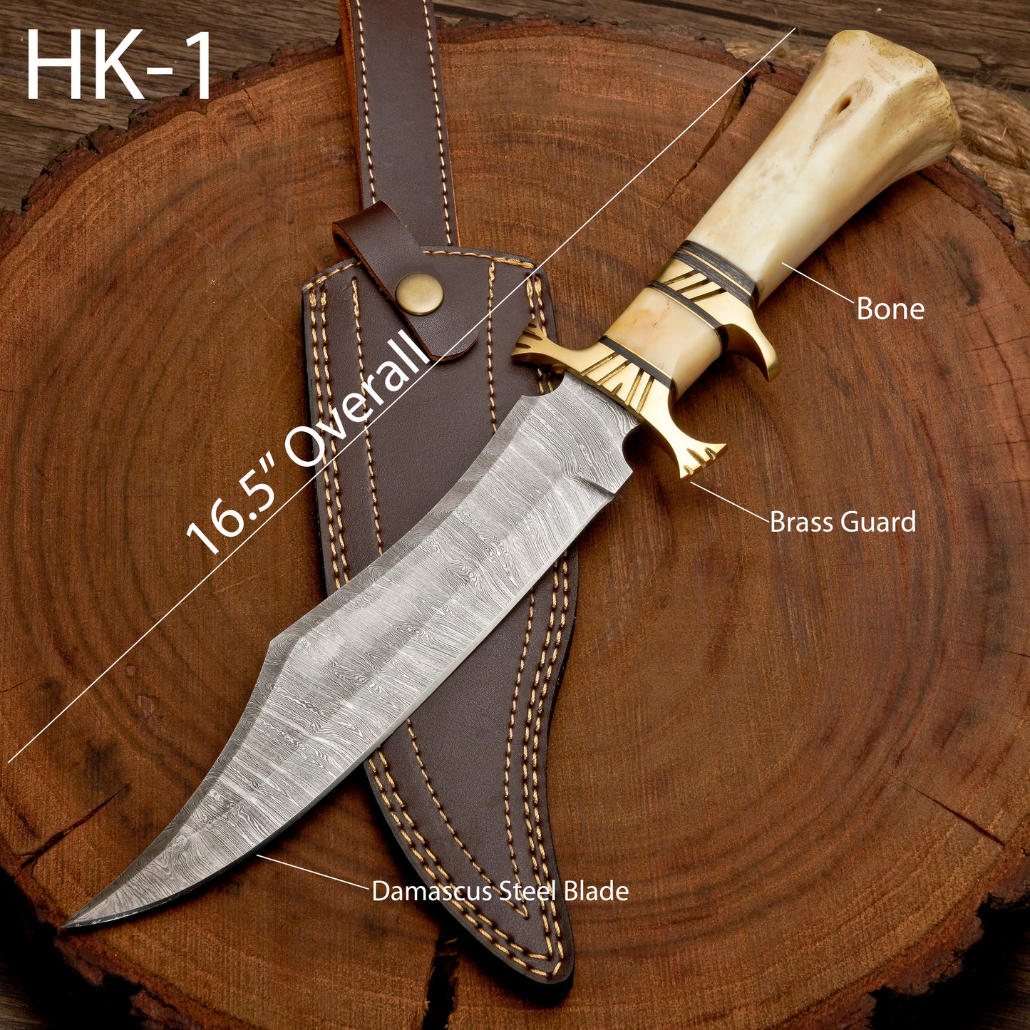 HANDMADE FORGED DAMASCUS Steel Bowie Hunting Knife EDC - 15” Survival Knife