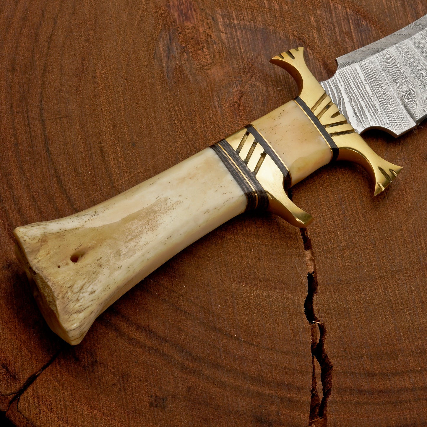 HANDMADE FORGED DAMASCUS Steel Bowie Hunting Knife EDC - 15” Survival Knife