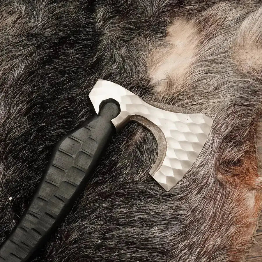 Custom Hand Made Forged Tomahawk Axe 20" Multi Purpose Axe With Coated Rose Wood Handle - Hunt Craft Knives