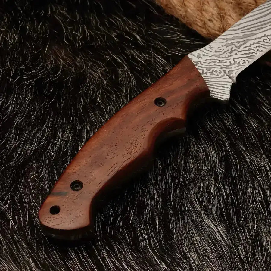 EDC Handmade forged Stainless Steel hunting Knife-Fixed Blade survival Knife-Engrave Blade With Wood Handle