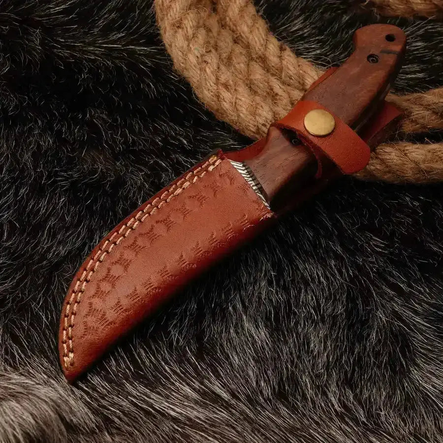 EDC Handmade forged Stainless Steel hunting Knife-Fixed Blade survival Knife-Engrave Blade With Wood Handle