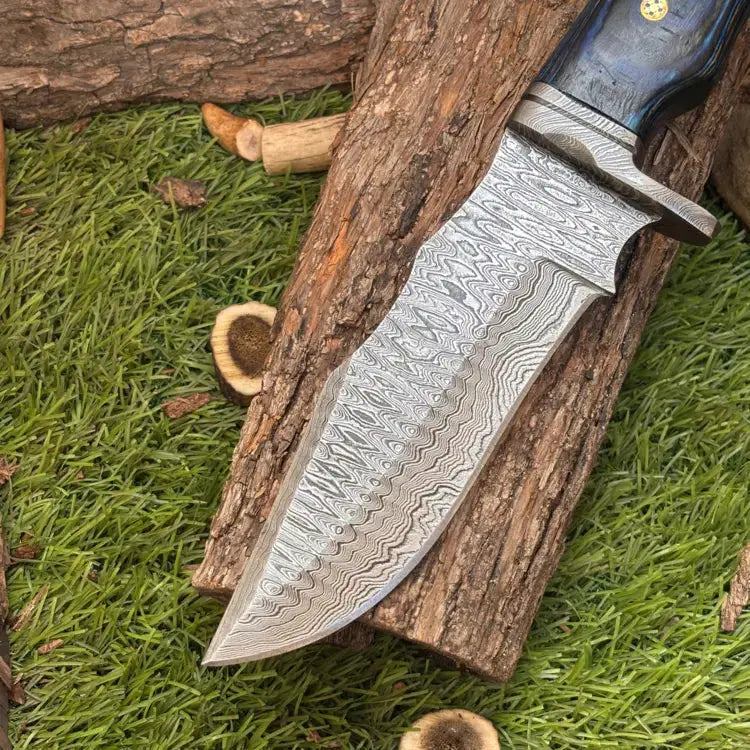 Custom Handmade Forged Damascus Steel Hunting Knife With Pakka Wood Handle Hunt Craft Knives