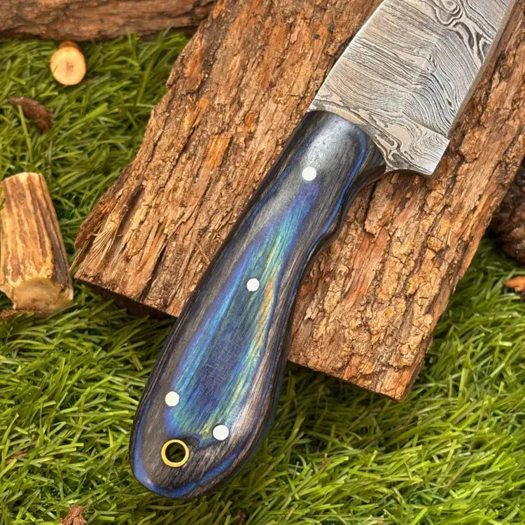 Handmade Forged Damascus Steel Gut Hook Hunting Skinner EDC Knife With Pakka Wood Handle Hunt Craft Knives