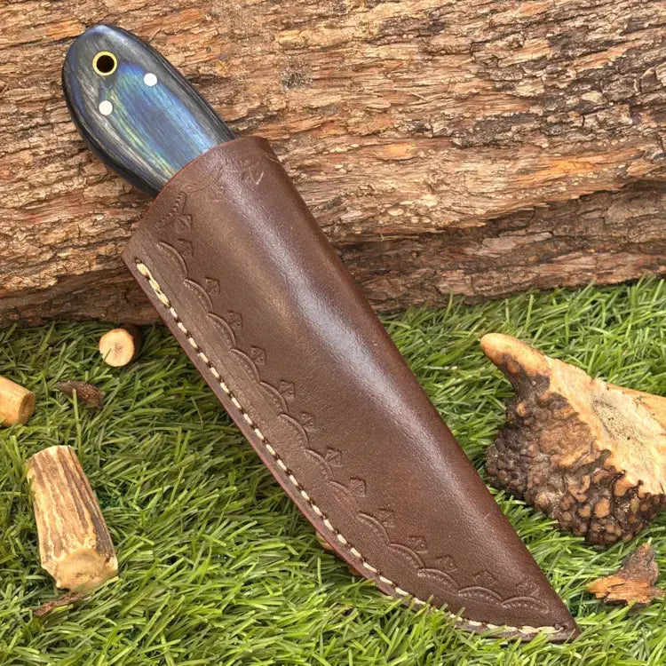 Handmade Forged Damascus Steel Gut Hook Hunting Skinner EDC Knife With Pakka Wood Handle Hunt Craft Knives