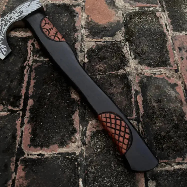 Handmade High Carbon Steel Tomahawk Viking Axe-Bearded Viking Battle Axe Ash Wood Handle Hunt Craft Knives