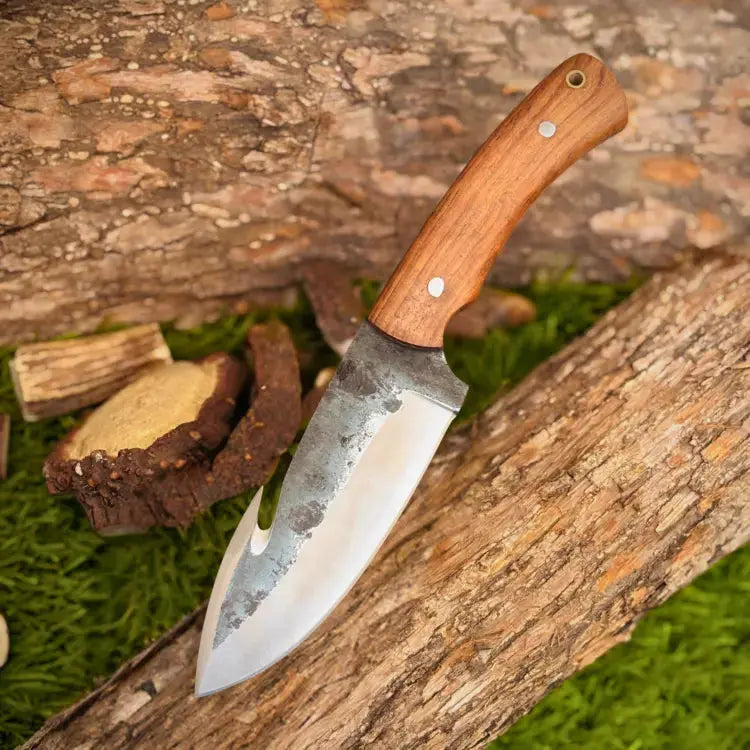 10" Handmade High Crabon Steel Gut Hook Hunting Knife Fixed Blade Skinner Knife Rose Wood Handle Hunt Craft Knives