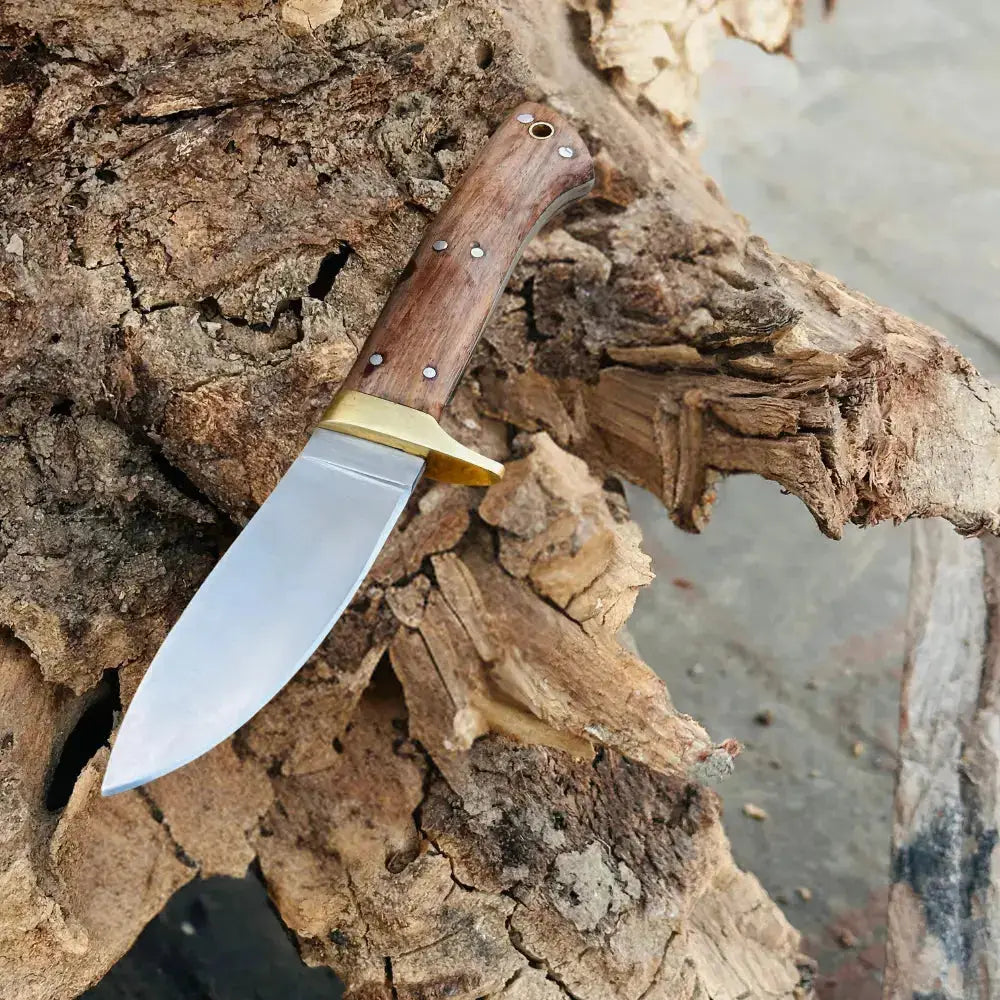 Luxury Handmade Stainless Steel Hunting Knife-Best Chef Knife-Brass Guard Rose Wood Handle--Hunt Craft Knives