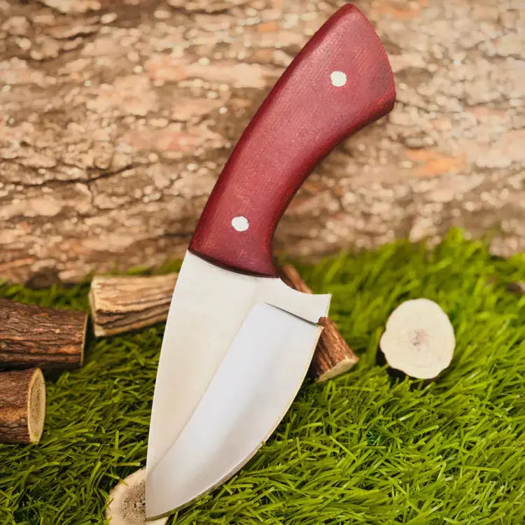 Handmade Stainless Steel Skinner Knife-Hunting Skinning Knife W/ Red Mikarta Handle Hunt Craft Knives