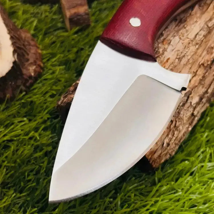 Handmade Stainless Steel Skinner Knife-Hunting Skinning Knife W/ Red Mikarta Handle Hunt Craft Knives